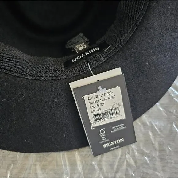 NWT Brixton Black Valley Fedora - Picture 7 of 7